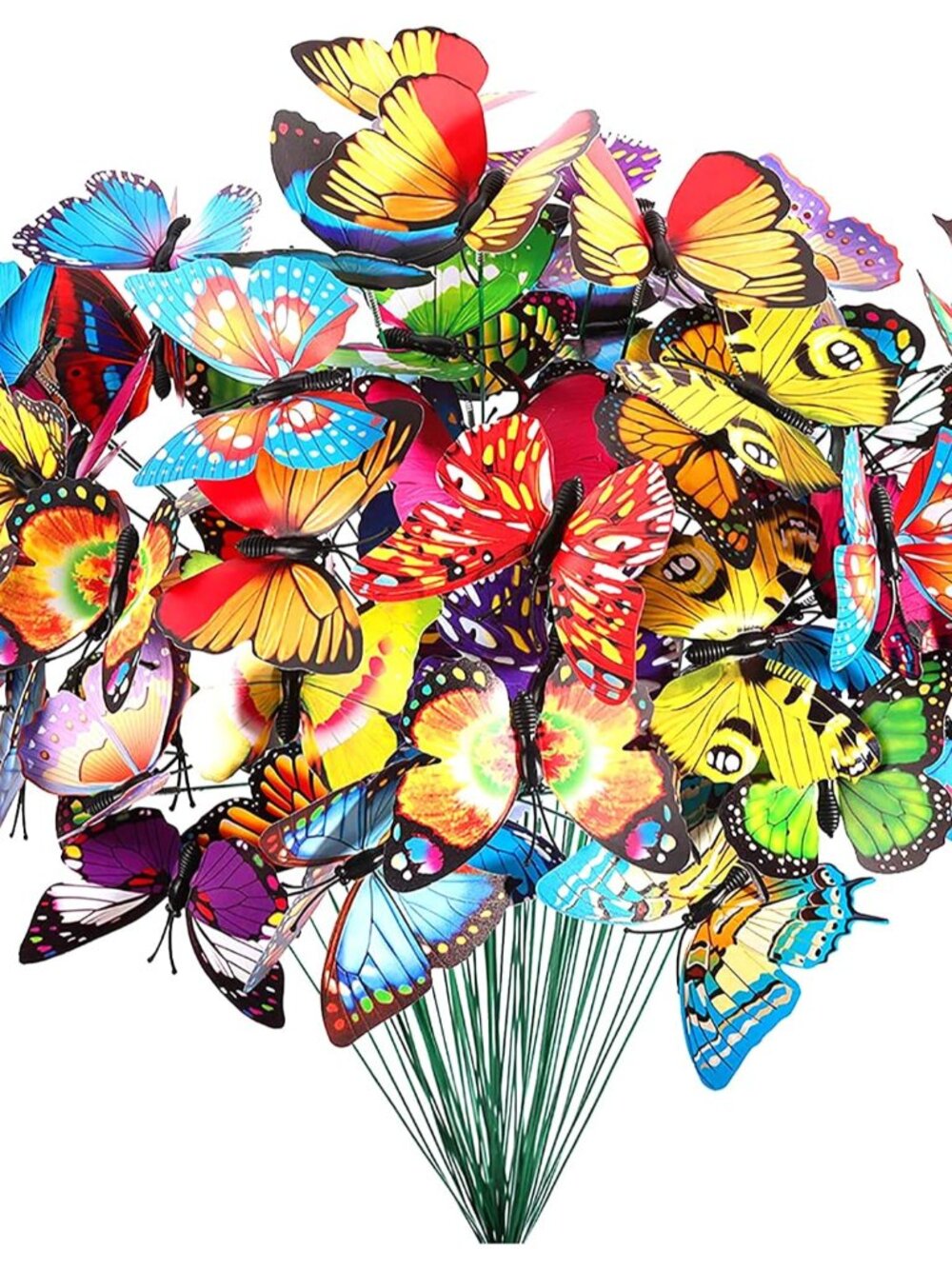 60 Pcs Butterfly Garden Decorations, 11.2 Inch PVC Waterproof Butterfly Stakes,